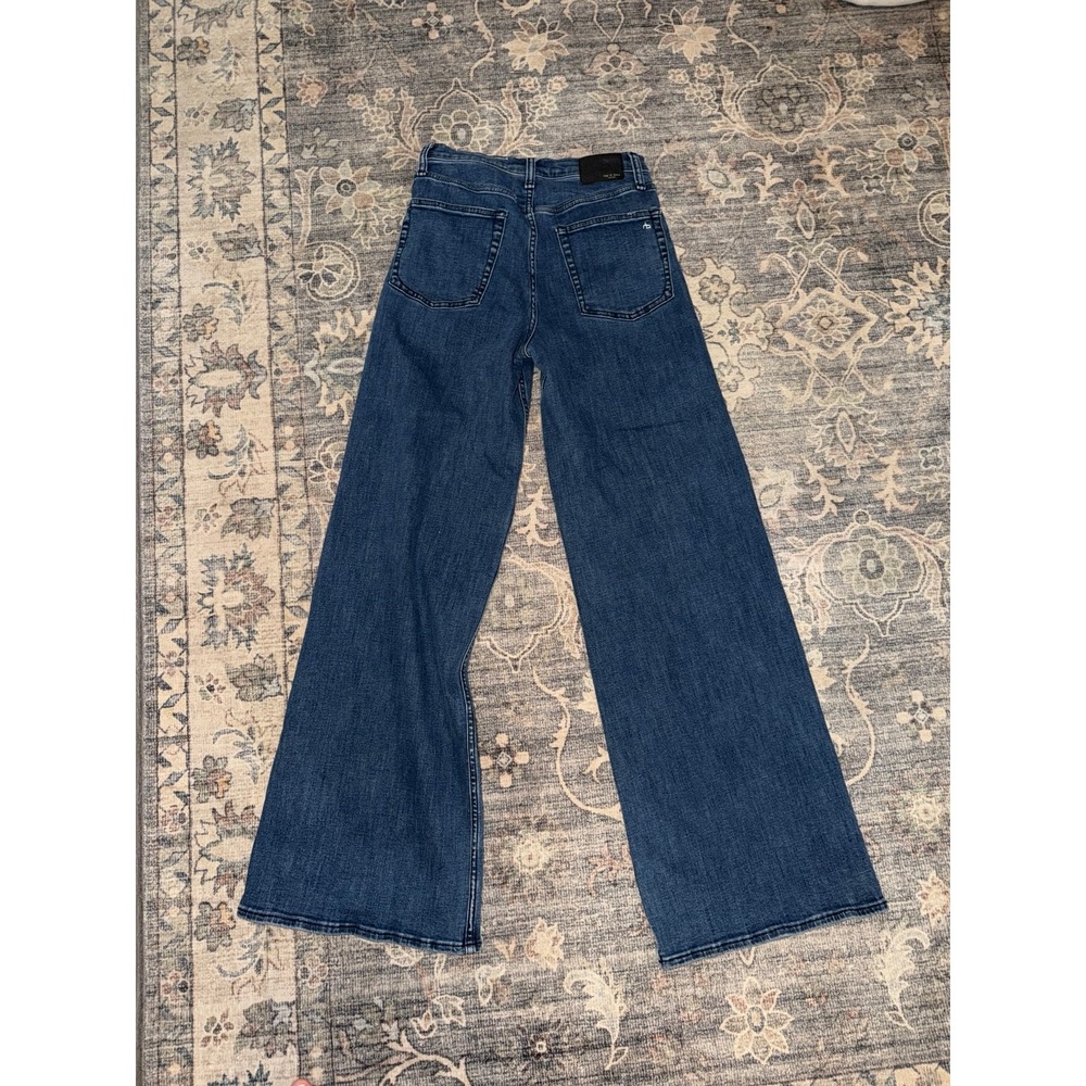 Rag & Bone Sofie High Rise Ultra Wide Leg Jeans Dark Wash - Picture 3 of 3